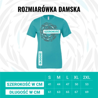 THE CHOSEN - KOMPLET: T-shirt MORSKI (Ławica ryb) + T-shirt CZARNY (Ławica rybe) - Damski